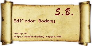 Sándor Bodony névjegykártya